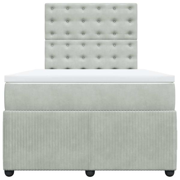 Boxspringbett mit Matratze Hellgrau 120x200 cm Samt