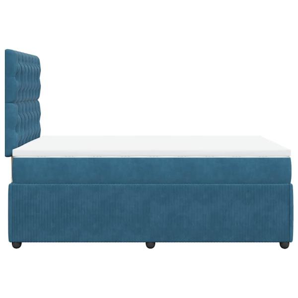 ARDEBO.de - Boxspringbett mit Matratze Blau 120x200 cm Samt