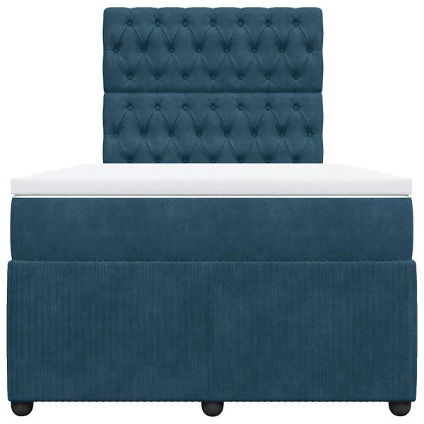 Boxspringbett mit Matratze Blau 120x200 cm Samt