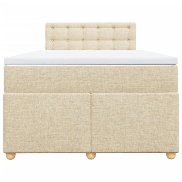 Boxspringbett mit Matratze Creme 120x200 cm Stoff