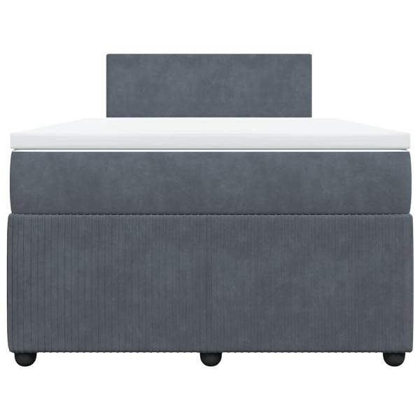 Boxspringbett mit Matratze Dunkelgrau 120x190 cm Samt