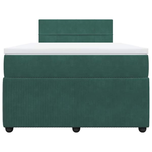 Boxspringbett mit Matratze Dunkelgrün 120x200 cm Samt