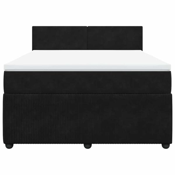 Boxspringbett mit Matratze Schwarz 140x190 cm Samt