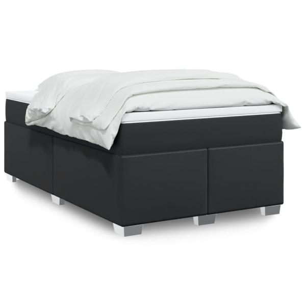 ARDEBO.de - Boxspringbett mit Matratze Schwarz 120x200 cm Kunstleder