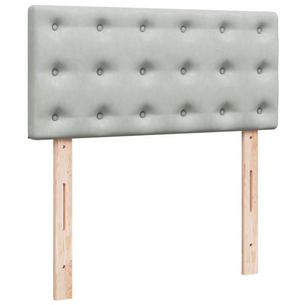 ARDEBO.de - Boxspringbett mit Matratze Hellgrau 90x200 cm Samt