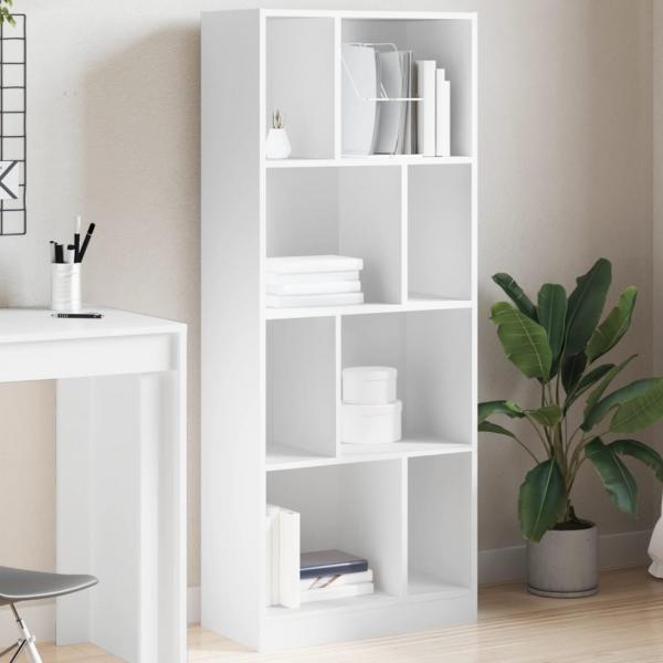 ARDEBO.de - Bücherregal Weiß 57x28,5x141 cm Holzwerkstoff