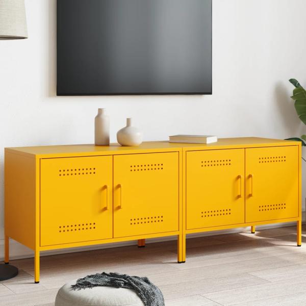 ARDEBO.de - TV-Schränke 2 Stk. Senfgelb 68x39x50,5 cm Stahl