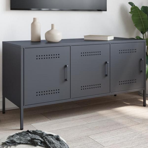 ARDEBO.de - TV-Schrank Anthrazit 100,5x39x50,5 cm Stahl