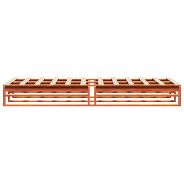 Massivholzbett ohne Matratze Wachsbraun 90x190 cm Kiefernholz
