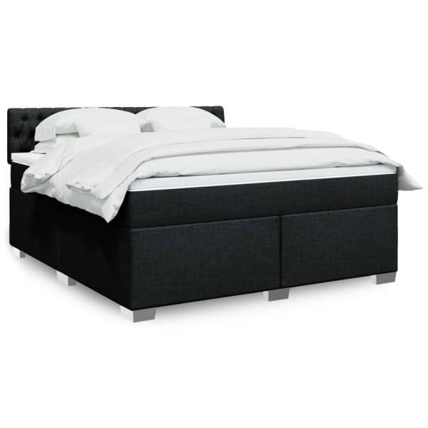 ARDEBO.de - Boxspringbett mit Matratze Schwarz 180x200 cm Stoff