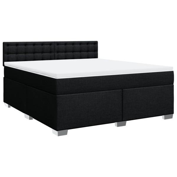 Boxspringbett mit Matratze Schwarz 180x200 cm Stoff