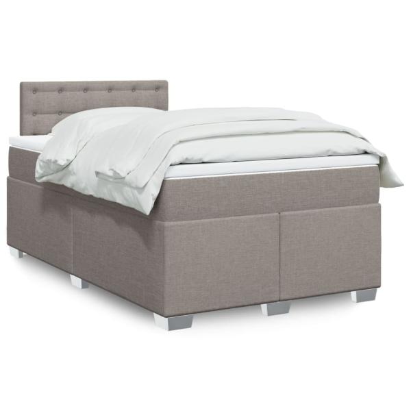 ARDEBO.de - Boxspringbett mit Matratze Taupe 120x190 cm Stoff