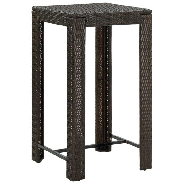 ARDEBO.de - 5-tlg. Gartenbar-Set mit Kissen Braun Poly Rattan