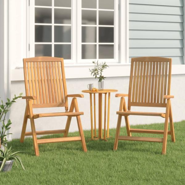 ARDEBO.de - Gartenstühle 2 Stk. Verstellbar Massivholz Teak