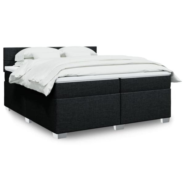 ARDEBO.de - Boxspringbett mit Matratze Schwarz 200x200 cm Stoff