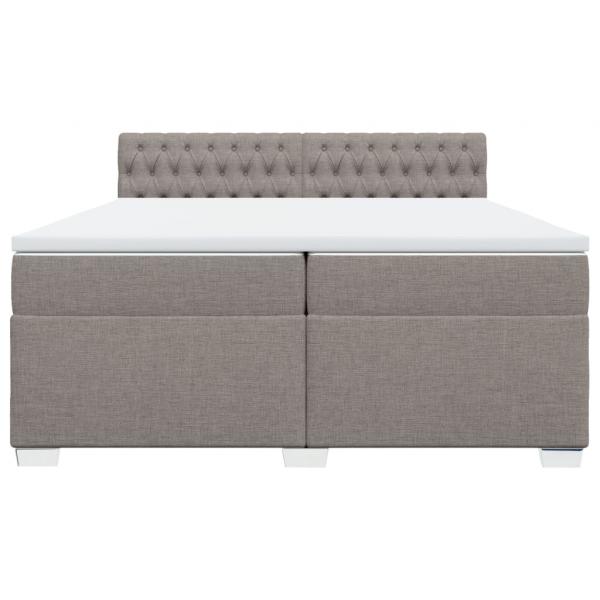 ARDEBO.de - Boxspringbett mit Matratze Taupe 200x200 cm Stoff