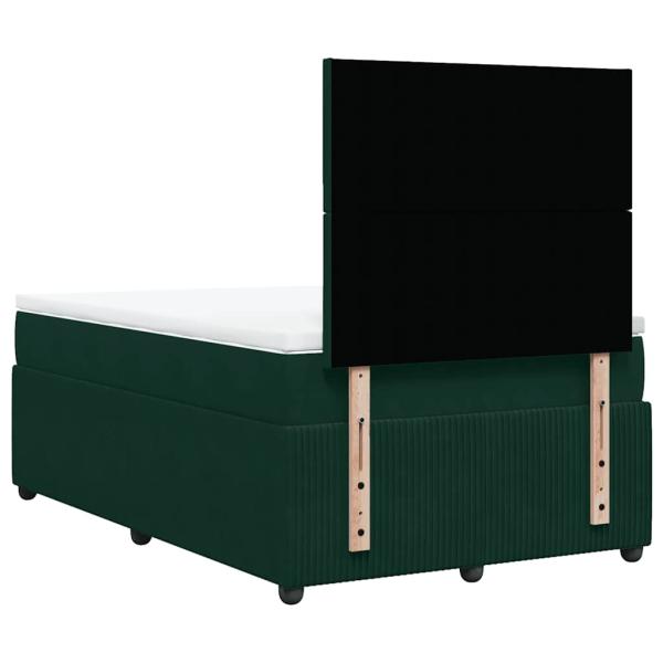 Boxspringbett mit Matratze Dunkelgrün 120x190 cm Samt