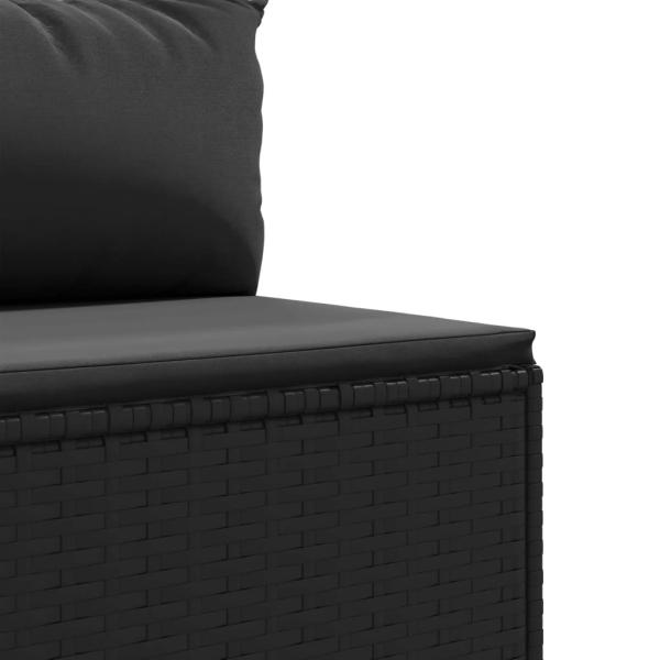 ARDEBO.de - 10-tlg. Garten-Lounge-Set mit Kissen Schwarz Poly Rattan