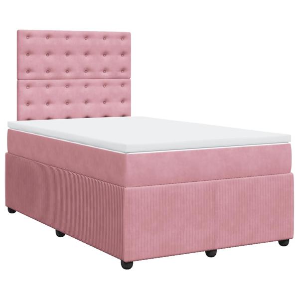 ARDEBO.de - Boxspringbett mit Matratze Rosa 120x200 cm Samt