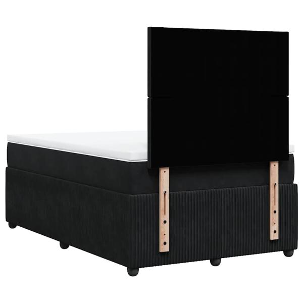 Boxspringbett mit Matratze Schwarz 120x200 cm Samt