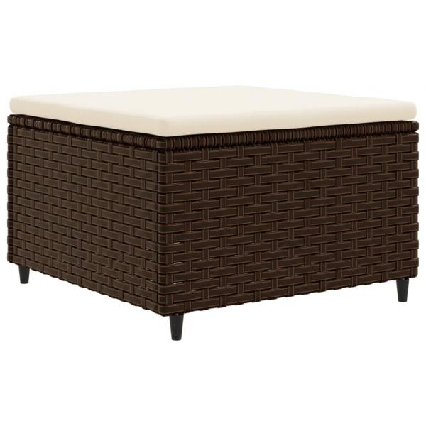 7-tlg. Garten-Lounge-Set mit Kissen Braun Poly Rattan