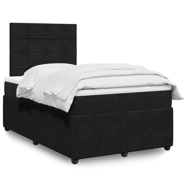 ARDEBO.de - Boxspringbett mit Matratze Schwarz 120x190 cm Samt
