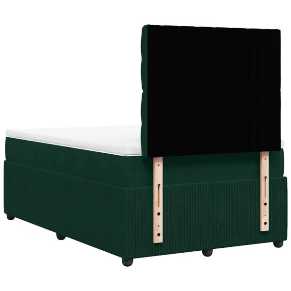 Boxspringbett mit Matratze Dunkelgrün 120x190 cm Samt