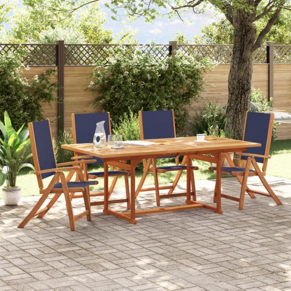 ARDEBO.de - Gartenstühle 4 Stk. Klappbar Massivholz Akazie und Textilene