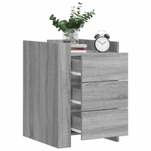 ARDEBO.de - Nachttisch Grau Sonoma 45x50x65 cm Holzwerkstoff
