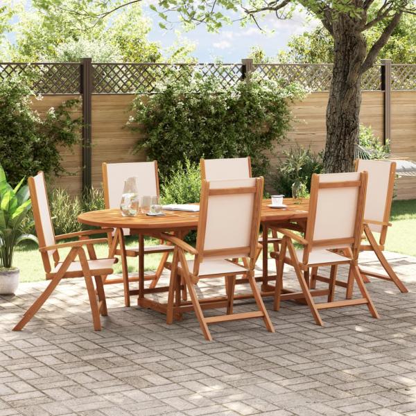 ARDEBO.de - Gartenstühle 6 Stk. Klappbar Massivholz Akazie und Textilene
