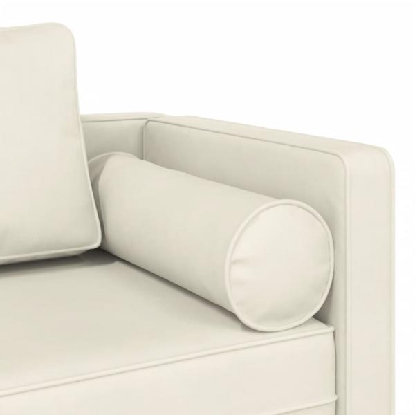 Chaiselongue mit Kissen Creme Samt