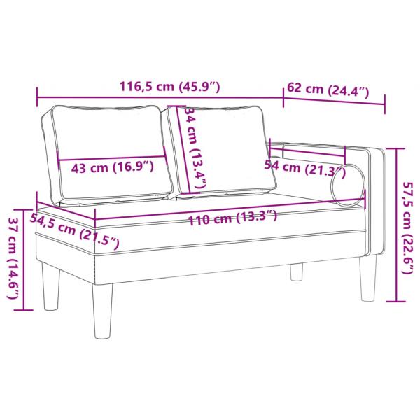 Chaiselongue mit Kissen Dunkelgrün Samt