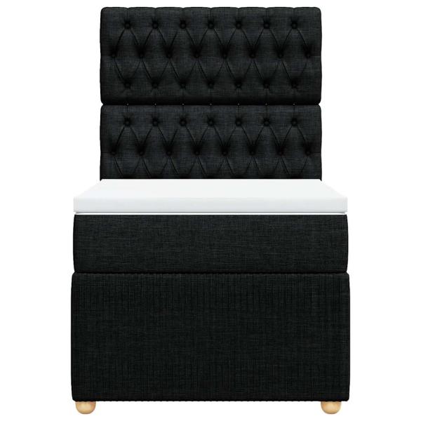 Boxspringbett mit Matratze Schwarz 90x190 cm Stoff