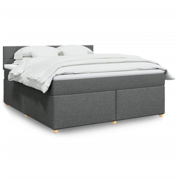 ARDEBO.de - Boxspringbett mit Matratze Dunkelgrau 180x200 cm Stoff