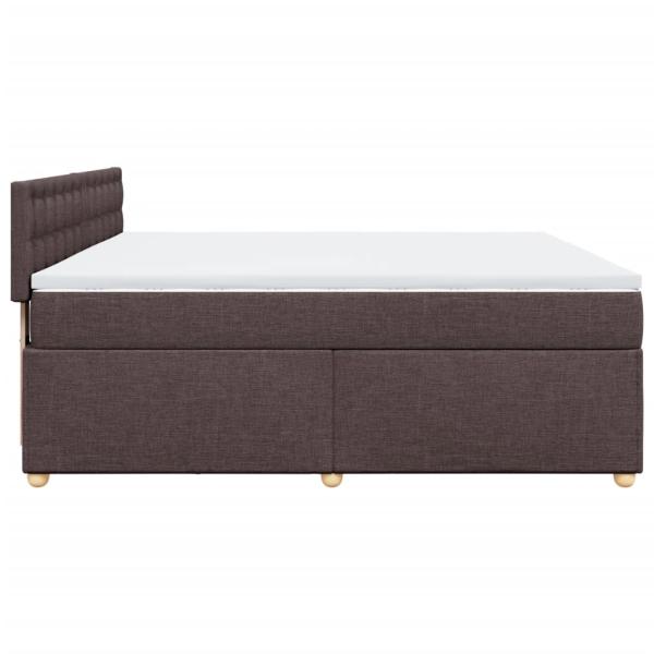 ARDEBO.de - Boxspringbett mit Matratze Dunkelbraun 180x200 cm Stoff