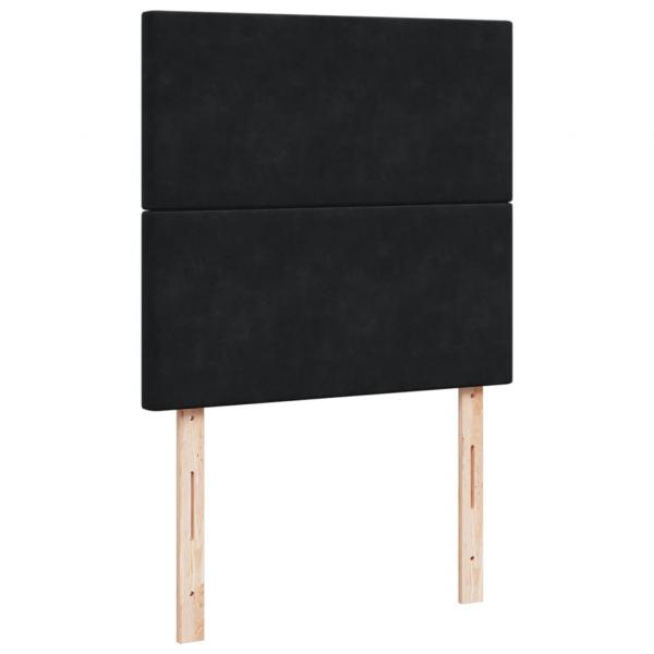 Boxspringbett mit Matratze Schwarz 100x200 cm Samt