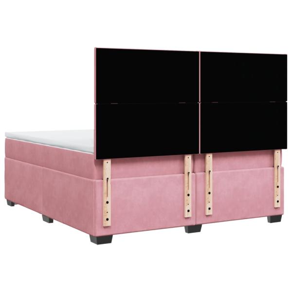 Boxspringbett mit Matratze Rosa 200x200 cm Samt