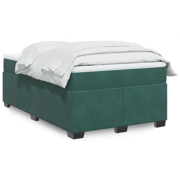 ARDEBO.de - Boxspringbett mit Matratze Dunkelgrün 120x190 cm Samt