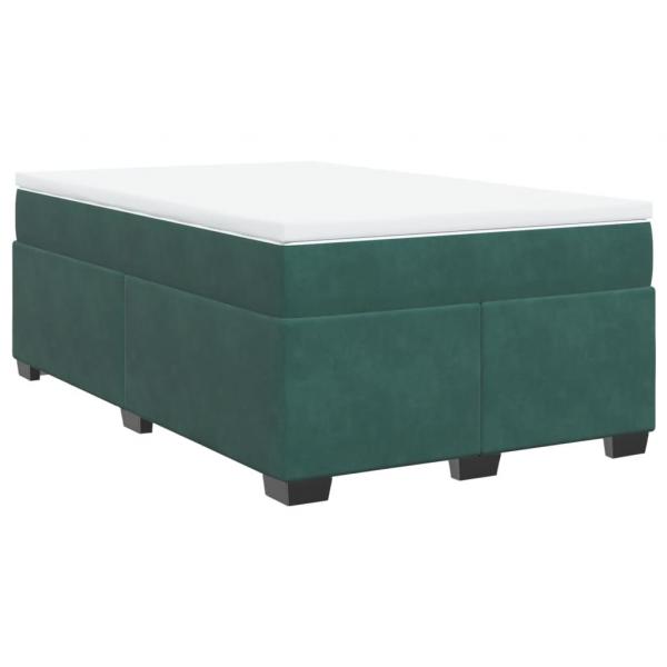 Boxspringbett mit Matratze Dunkelgrün 120x190 cm Samt