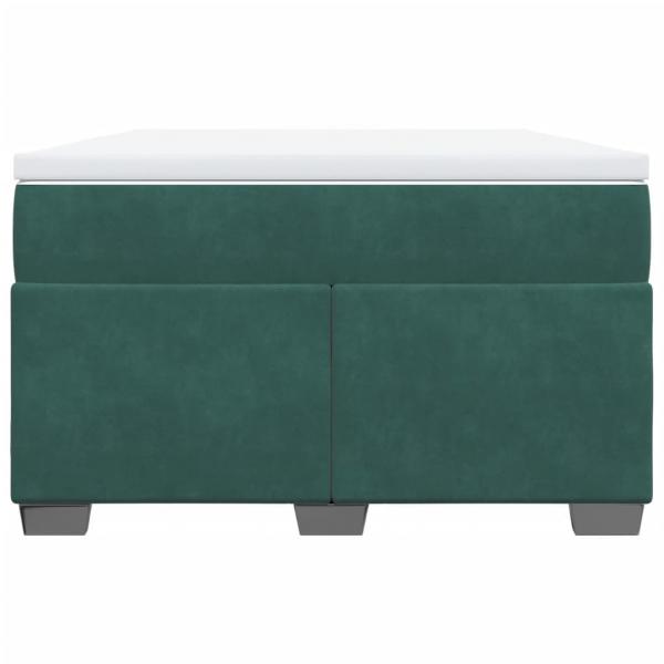 Boxspringbett mit Matratze Dunkelgrün 120x190 cm Samt
