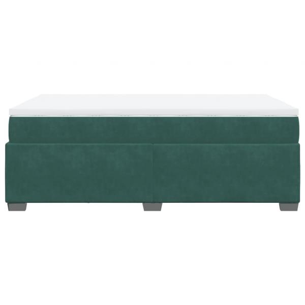 Boxspringbett mit Matratze Dunkelgrün 120x190 cm Samt