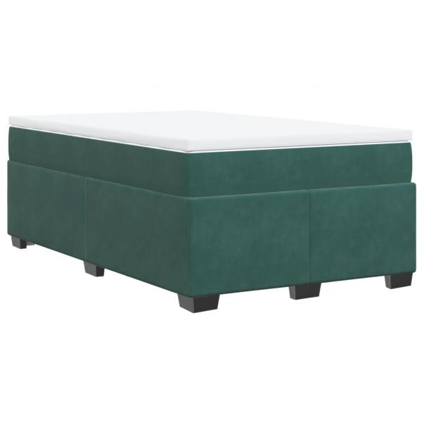 Boxspringbett mit Matratze Dunkelgrün 120x190 cm Samt