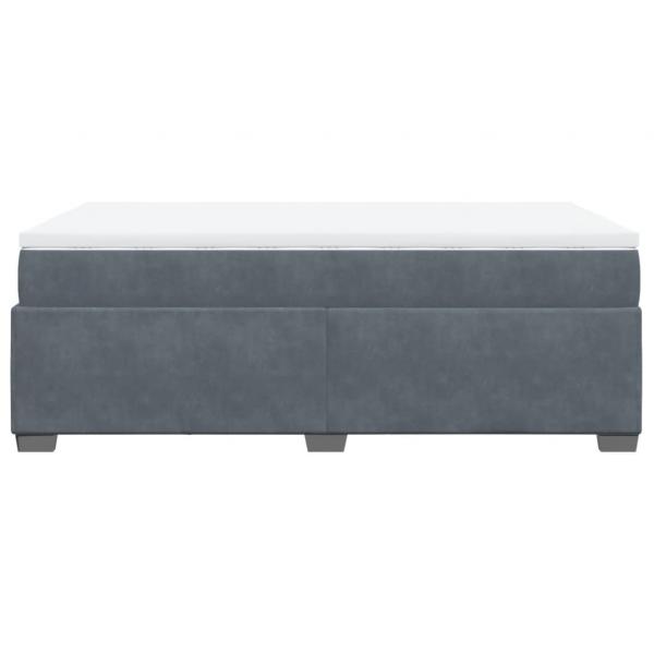 Boxspringbett mit Matratze Dunkelgrau 120x190 cm Samt