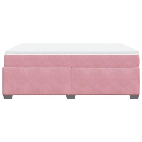 Boxspringbett mit Matratze Rosa 160x200 cm Samt