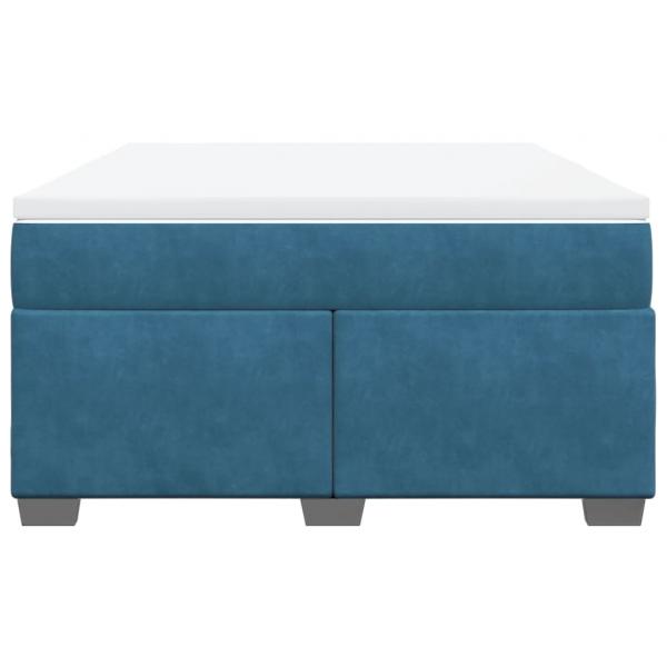 Boxspringbett mit Matratze Dunkelblau 140x190 cm Samt