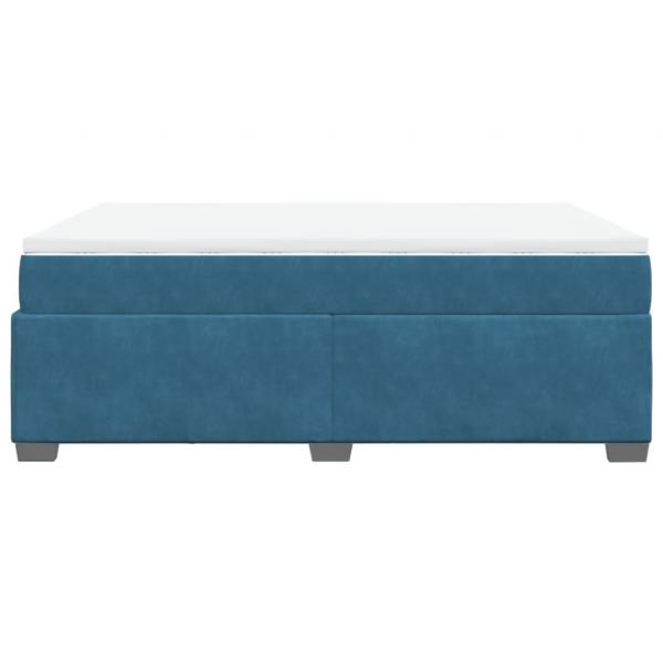 Boxspringbett mit Matratze Dunkelblau 140x190 cm Samt