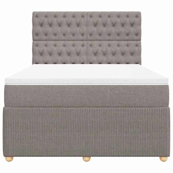 ARDEBO.de - Boxspringbett mit Matratze Taupe 140x200 cm Stoff
