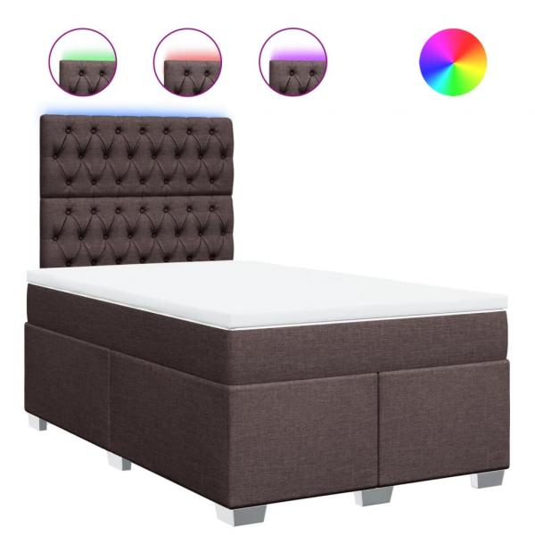 Boxspringbett mit Matratze Dunkelbraun 120x200 cm Stoff