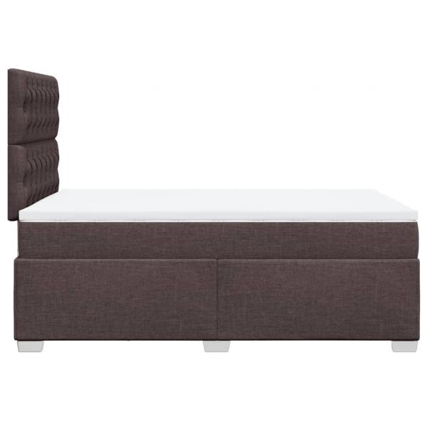 Boxspringbett mit Matratze Dunkelbraun 120x200 cm Stoff