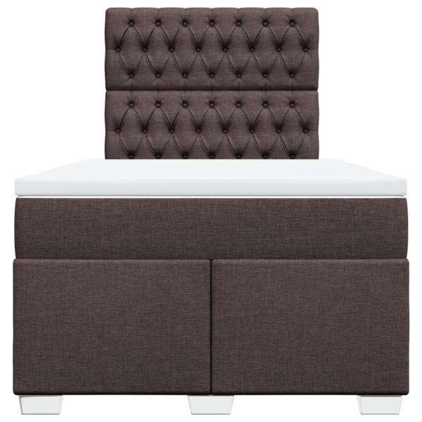 Boxspringbett mit Matratze Dunkelbraun 120x200 cm Stoff